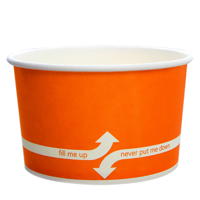 20oz Hot/Cold Paper Food Containers – Orange (127mm)