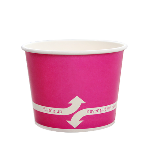 16oz Hot/Cold Paper Food Containers – Pink (112mm)