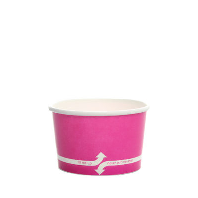 4oz Hot/Cold Paper Food Containers – Pink (76mm)