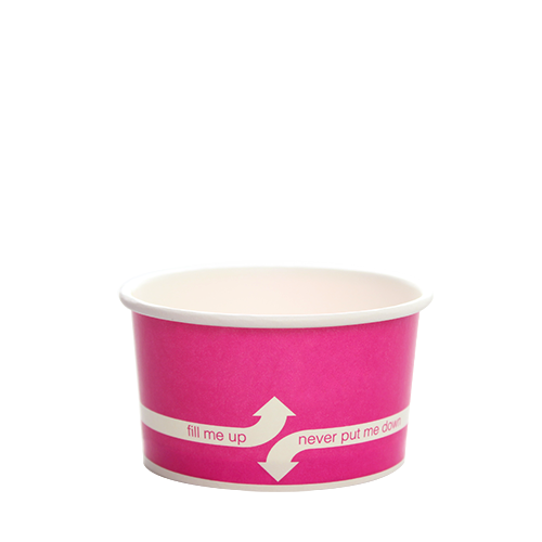 5oz Hot/Cold Paper Food Containers – Pink (87mm)
