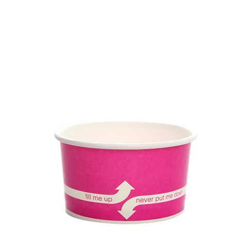 20oz Hot/Cold Paper Food Containers – Pink (127mm)