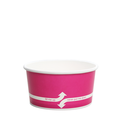 6oz Hot/Cold Paper Food Containers – Pink (96mm)