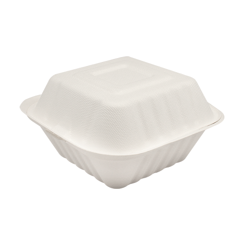 6”x6” Compostable Bagasse Hinged Containers