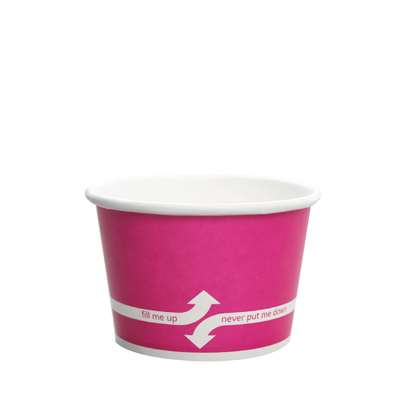 8oz Hot/Cold Paper Food Containers – Pink (95mm)
