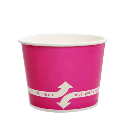 12oz Hot/Cold Paper Food Containers – Pink (100mm)