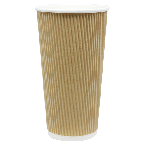 20oz Ripple Paper Hot Cups – Kraft (90mm)