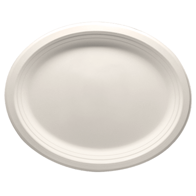 Eco-friendly 12.5″ x 10″ Bagasse Oval Plates