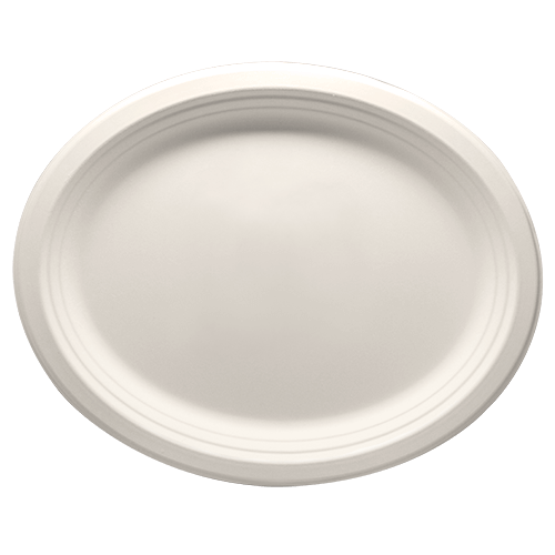 Eco-friendly 12.5″ x 10″ Bagasse Oval Plates
