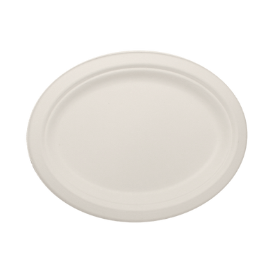 Eco-friendly 10”x 8” Bagasse Oval Plates Case