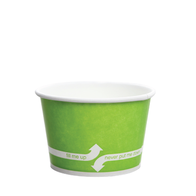 8oz Hot/Cold Paper Food Containers – Green (95mm)